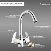 Alive Center Hole Wash Basin Mixer Tap with Swivel Spout -by Specule